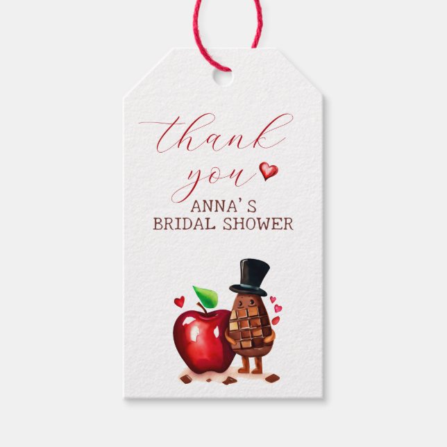 Red Apple Brautparty danke Geschenkanhänger (Vorderseite)