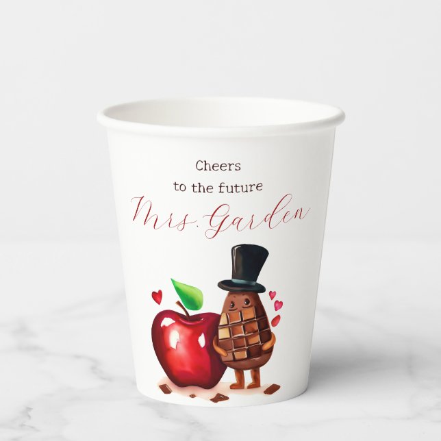 Red Apple Brautparty Pappbecher (Rückseite)