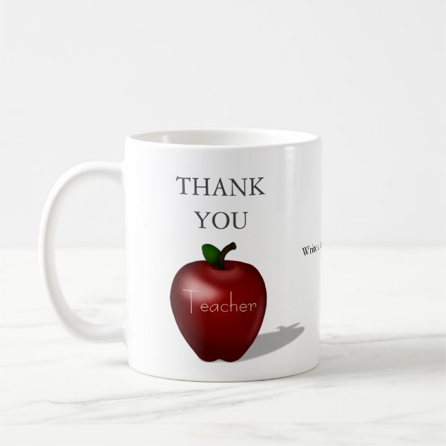 Red Apple "Danke Lehrer" Personalisierte Nachricht Kaffeetasse (Links)