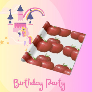 Red Apple Frucht Food Pattern Geschenkpapier