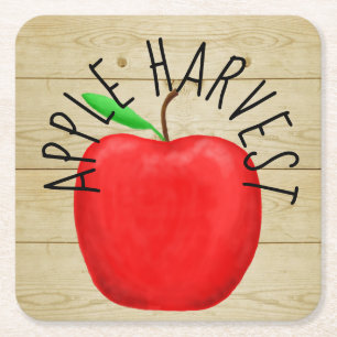 Red Apple Harvest Holz Sign Paper Untersetzer