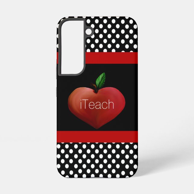 Red Apple Heart Teacher Samsung Galaxy Hülle (Rückseite)
