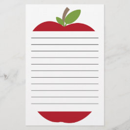 Red Apple Lined Stationery Briefpapier