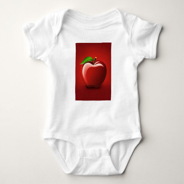 Red Apple Logo Baby Jersey Bodysuit Strampler (Vorderseite)