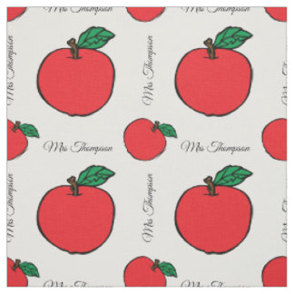 Red Apple mit Teacher's Name Fabric by the Yard Stoff