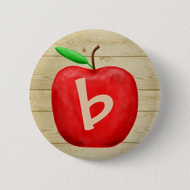 Red Apple Monogram Button (Vorderseite)