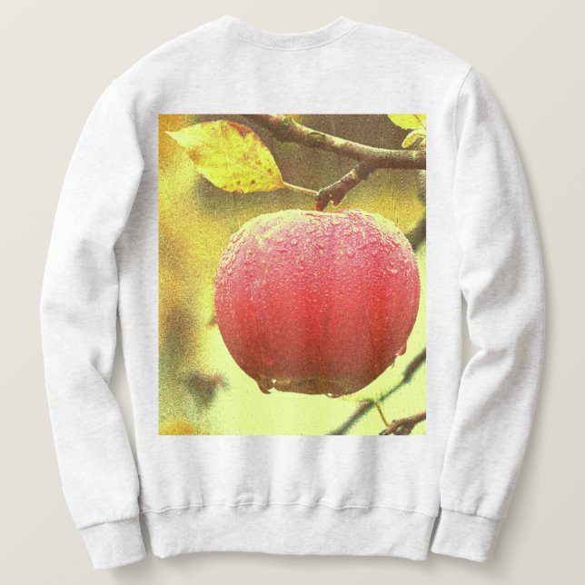 "Red Apple on Tree" Niedliches Foto. Jetzt kaufen Sweatshirt (Design Rückseite)