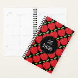 Red Apple Pattern, Personalisiert Teacher Planer