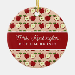 Red Apple Pattern Teacher Appreciator Foto Keramik Ornament