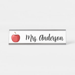 Red Apple Personalisiert Teacher Name Plate Schreibtischnamensplakette