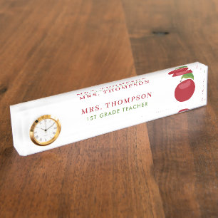 Red Apple Personalisiert Teacher Namensplakette