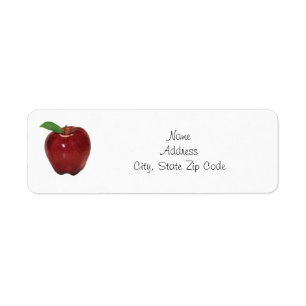 Red Apple Return Address Label