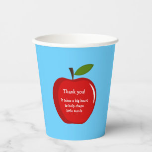 Red Apple Teacher Appreciator Paper Cups Pappbecher