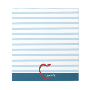 Red Apple Teacher Personalisiert Blue Zeilen Notep Notizblock