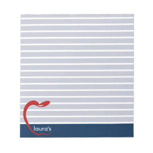 Red Apple Teacher Personalisiert Strip Notepad Notizblock