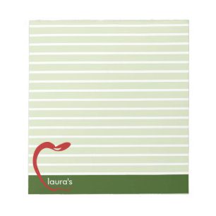 Red Apple Teacher Personalisiert Strip Notepad Notizblock