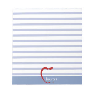 Red Apple Teacher Personalisiert Striped Memopad Notizblock