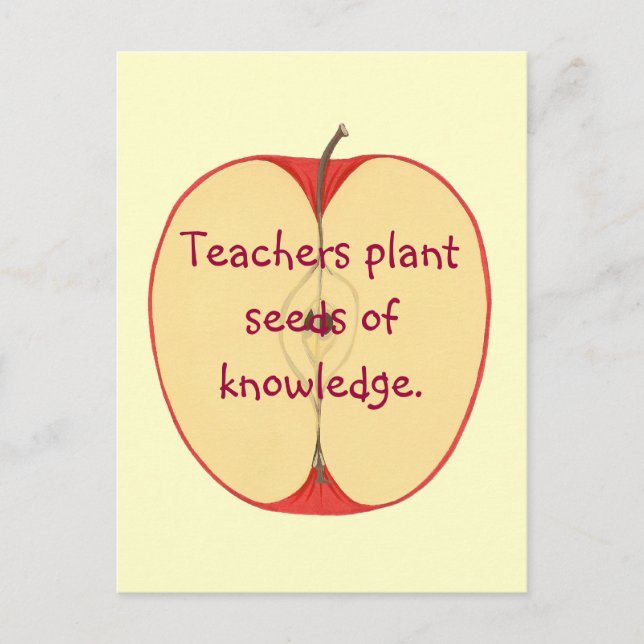 Red Apple Teachers Pflanze Seeds, Knowledge Postca Postkarte (Vorderseite)