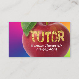 Red Apple Tutor Carte de visite rouge bleu