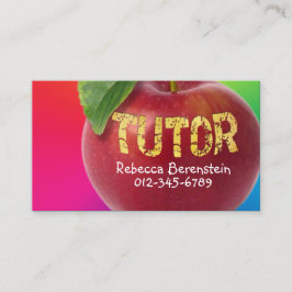 Red Apple Tutor Red Pink Business Card Visitenkarte