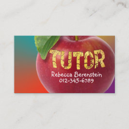 Red Apple Tutor Turquoise Orange Carte de visite
