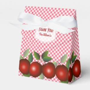 Red Apples Fruit Gingham Geschenkschachtel