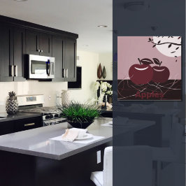 Red Apples Kitchen Square Wall hängend Leinwanddruck