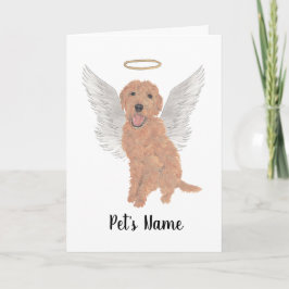 Red Apricot Golden Doodle Beileid Memorial Karte