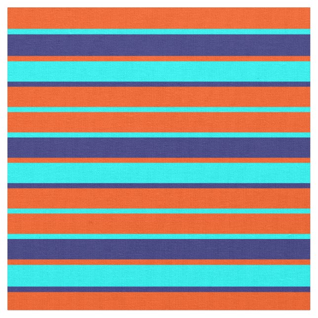 Red, Aqua und Midnight Blue Lines Stoff (Nahaufnahme)
