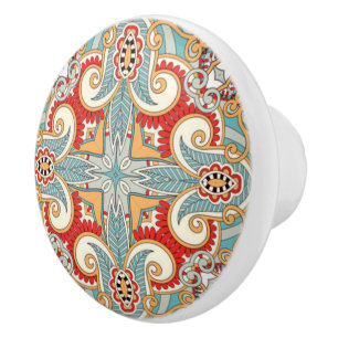 Red Aquamarin Grau Blue Sunny Yelllow Kaleidoskop  Keramikknauf