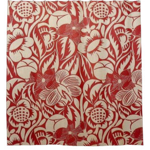 Red Arabesque Design Duschvorhang