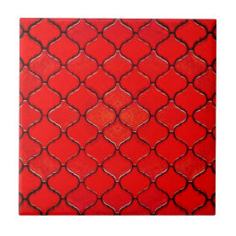 Red Arabesque Pattern Fliese