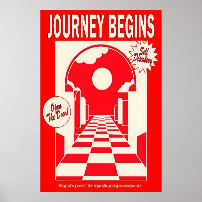 Red Archway Art Print Journey Begins Poster (Vorne)