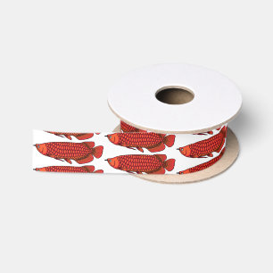 Red Arowana Cartoon Illustration Satinband