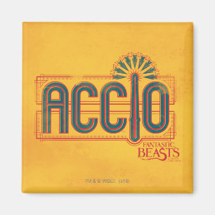 Red Art Deco ACCIO™ Spell Graphic Magnet