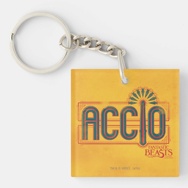 Red Art Deco ACCIO™ Spell Graphic Schlüsselanhänger (Vorderseite)