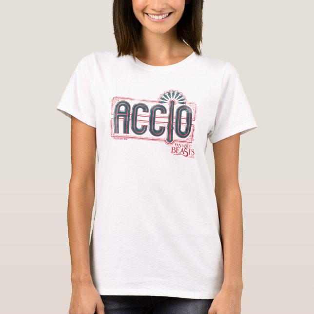 Red Art Deco ACCIO™ Spell Graphic T-Shirt (Vorderseite)
