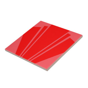 Red Art Deco Design Fliese
