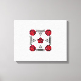 Red Art Deco Muster Leinwanddruck