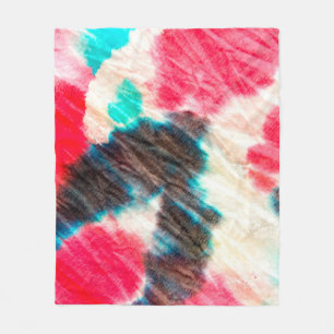 Red Artistic Dirty. Shibori Muster. Summer Brush  Fleecedecke