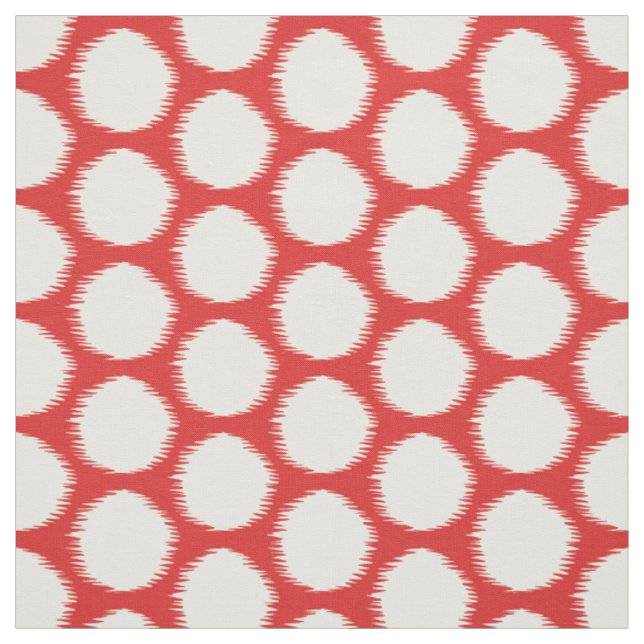 Red Asian Moods Ikat Dots Stoff (Muster)
