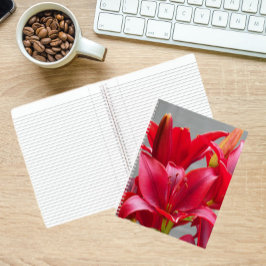 Red Asiatic Lilies Floral Notebook Notizbuch