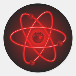 Red Atom Runder Aufkleber