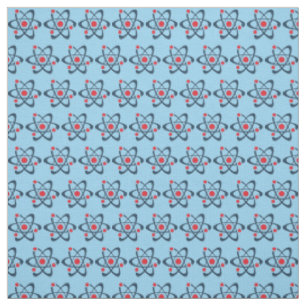 Red Atoms Tiled Design Fabric Stoff