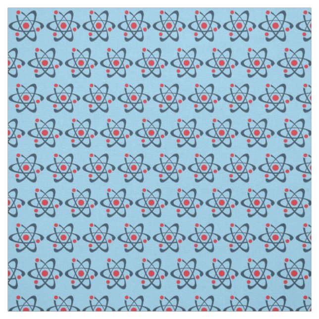 Red Atoms Tiled Design Fabric Stoff (Muster)