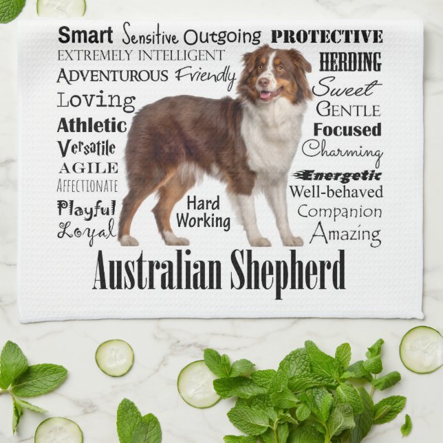 Red Australian Shepherd Traits Geschirrtuch (Gefaltet)