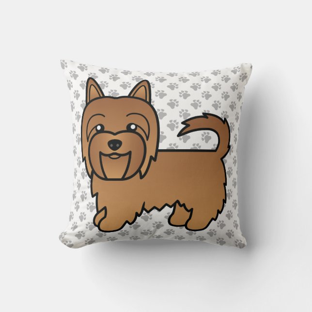 Red Australian Terrier Niedlich Cartoon Dog Kissen (Vorderseite)