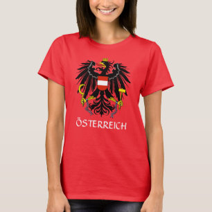 RED Austria Coat of Arms "Österreich" T - Shirt