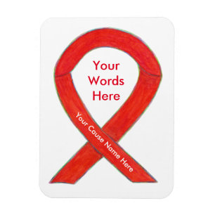 Red Awareness Ribbon Custom Ursache Geschenk Magne Magnet