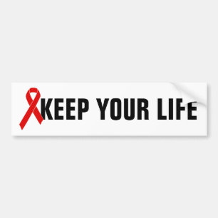 Red Awareness Ribbon + Ihre Nachricht Autoaufkleber